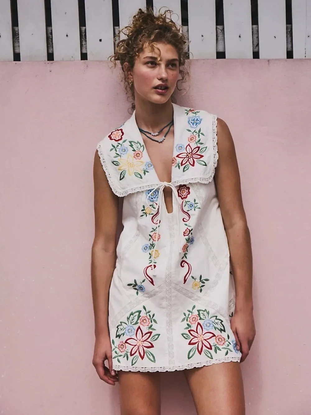 NWT Free People | Willow Embroidered Mini Dress | Large